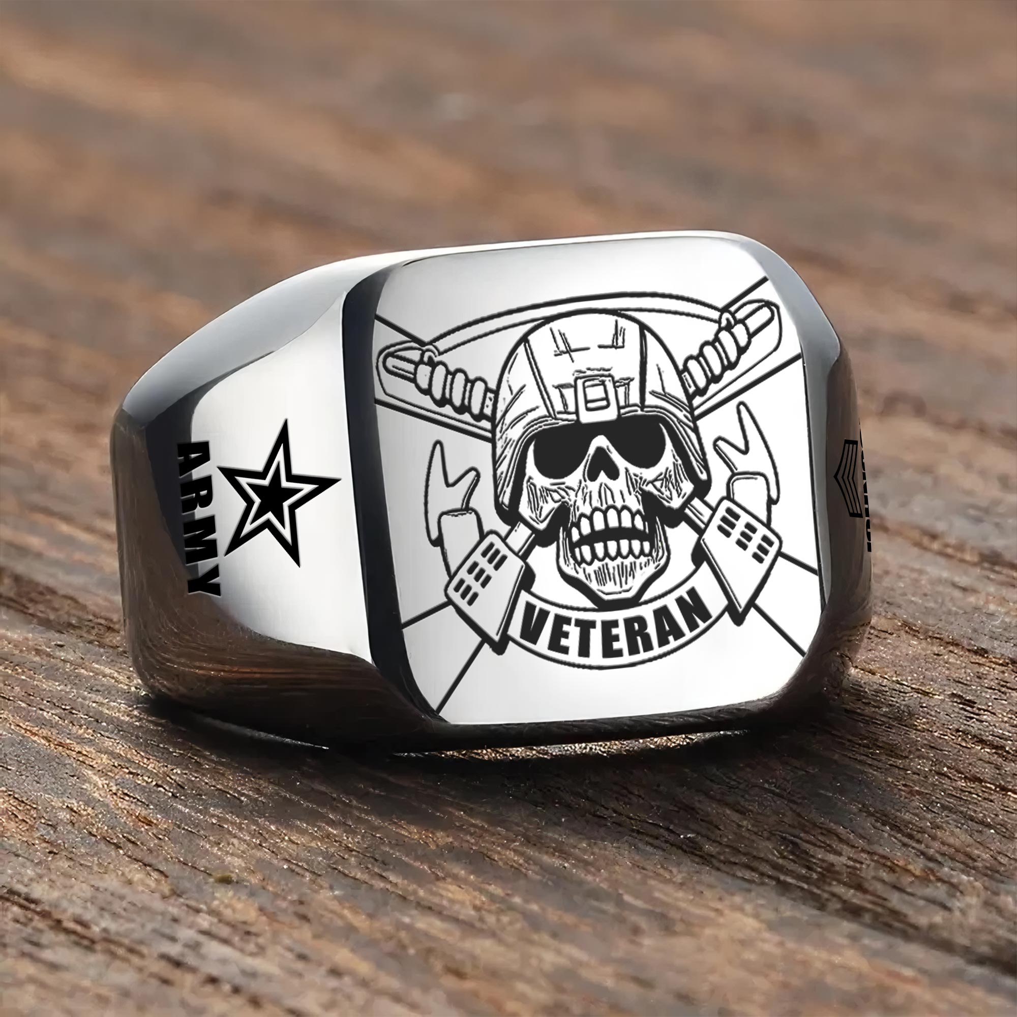 US Army, Once A Soldier, Always A Soldier - Engraved Men's Ring - Image 3