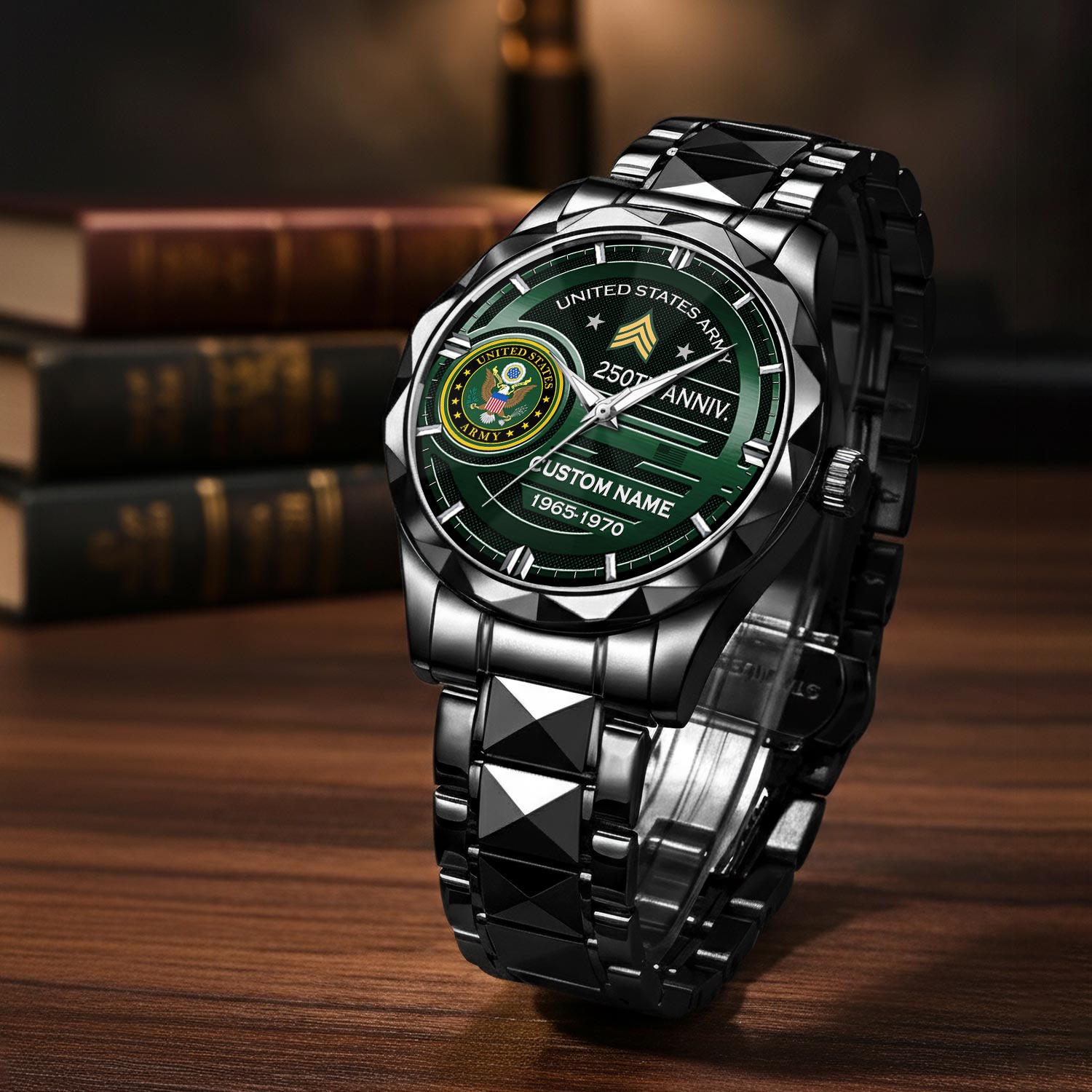 US Army, Honoring All Who Served - Diamond-Cut Bezel Watch - Image 3
