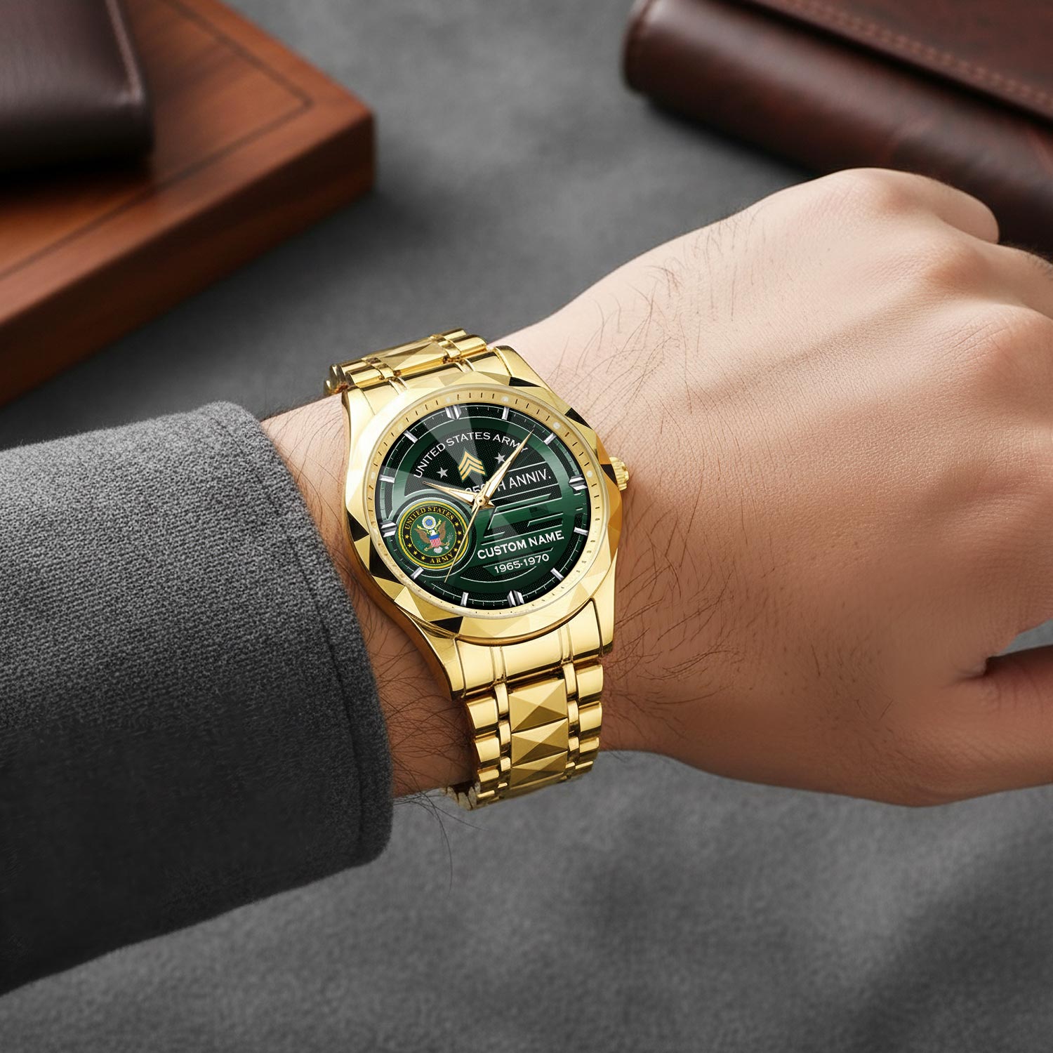 US Army, Honoring All Who Served - Diamond-Cut Bezel Watch - Image 5