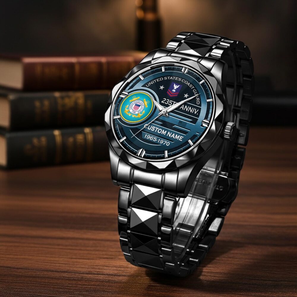 US Coast Guard, Thank a Veteran - Diamond-Cut Bezel Watch - Image 3