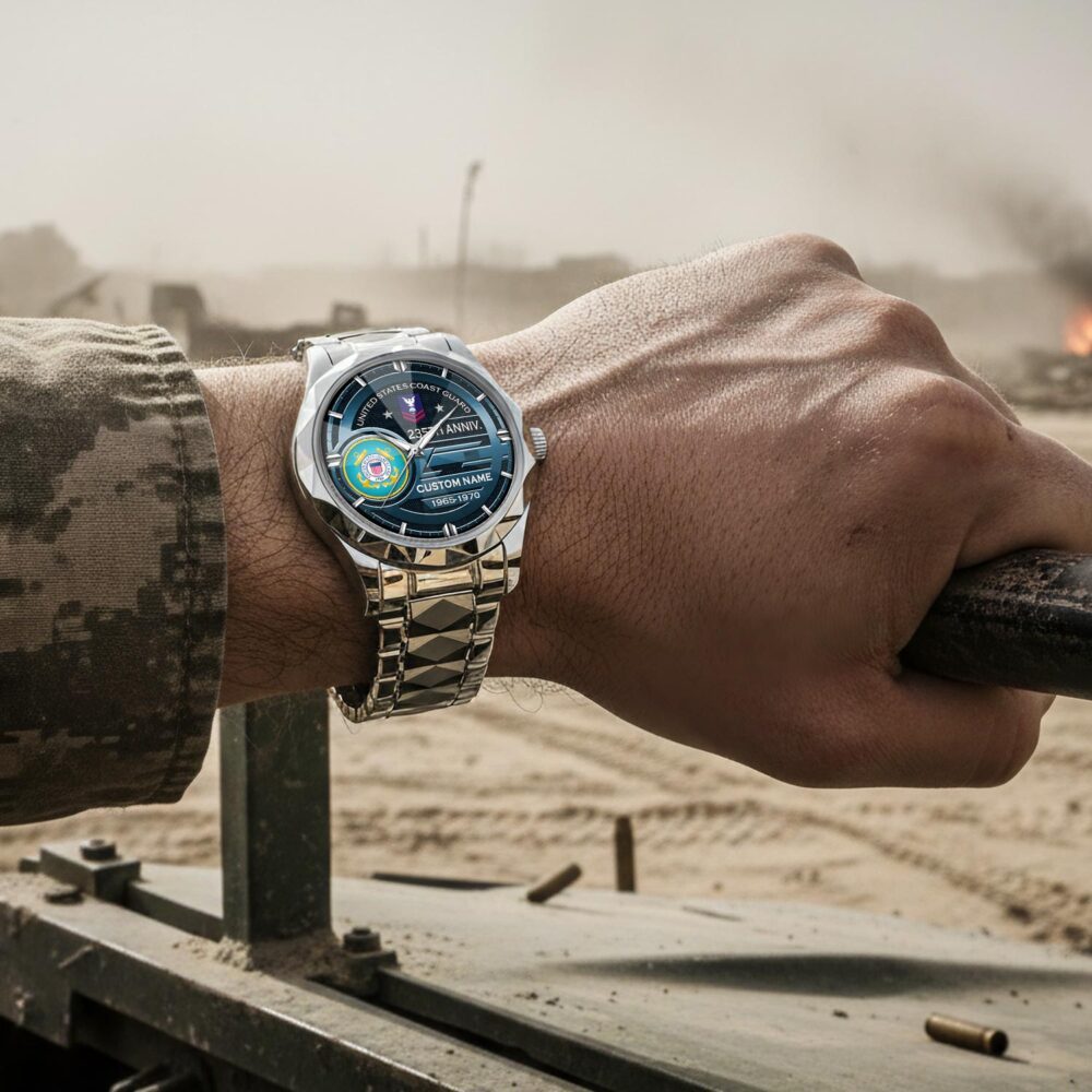 US Coast Guard, Thank a Veteran - Diamond-Cut Bezel Watch - Image 4