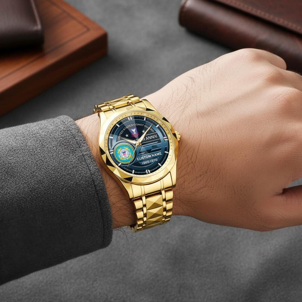 US Coast Guard, Thank a Veteran - Diamond-Cut Bezel Watch - Image 5