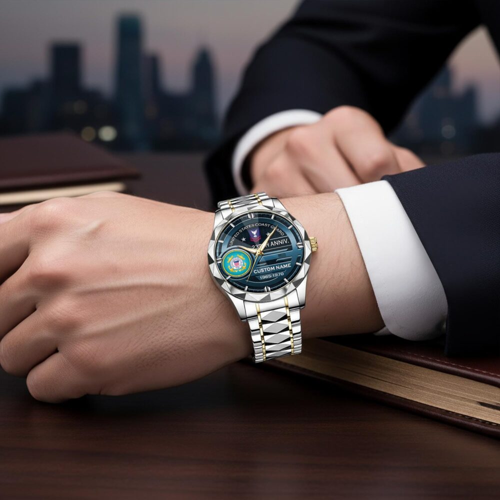 US Coast Guard, Thank a Veteran - Diamond-Cut Bezel Watch - Image 6