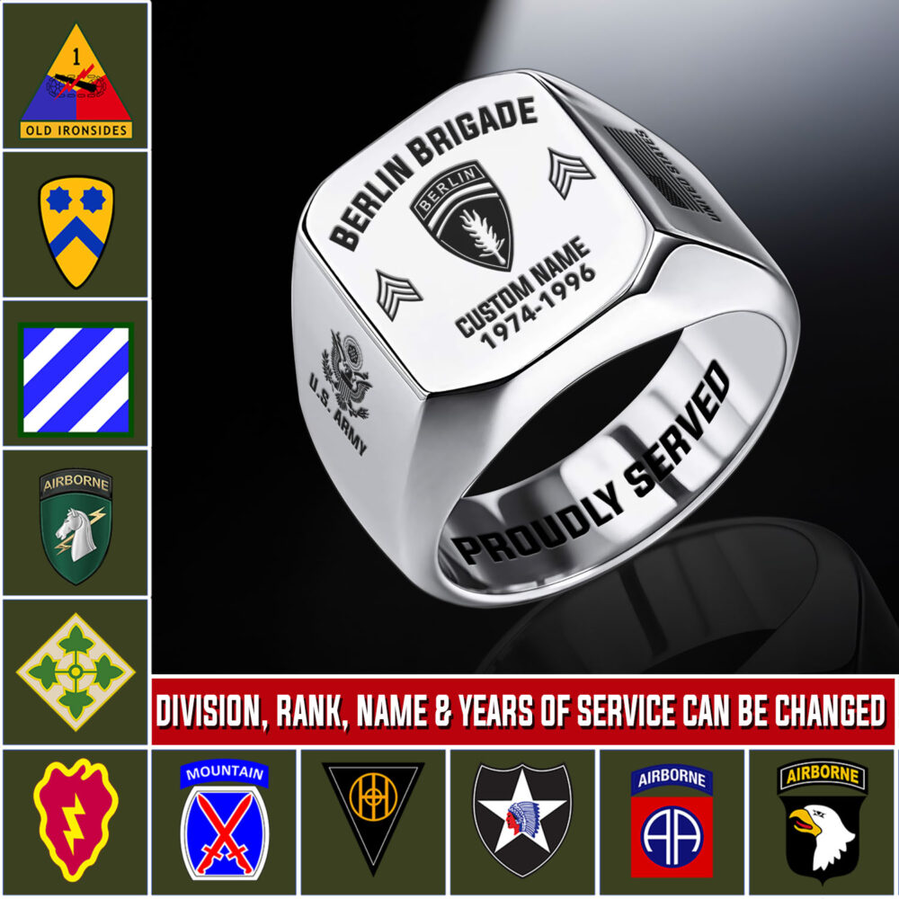 Army Division, E 4 Army Corporal - Engraved Men's Ring