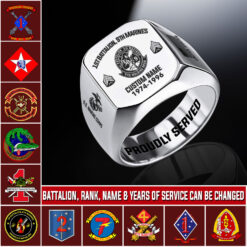 Marine Battalion, W 4 Marines Chief Warrant Officer 4 - Engraved Men's Ring