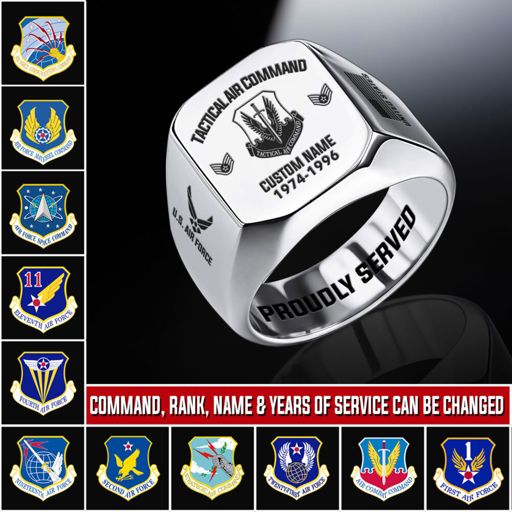 Air Force Command, E 6 Air Force Technical Sergeant - Engraved Men's Ring