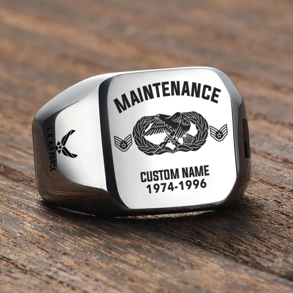 Air Force Badge, Lest We Forget - Engraved Men's Ring - Image 3