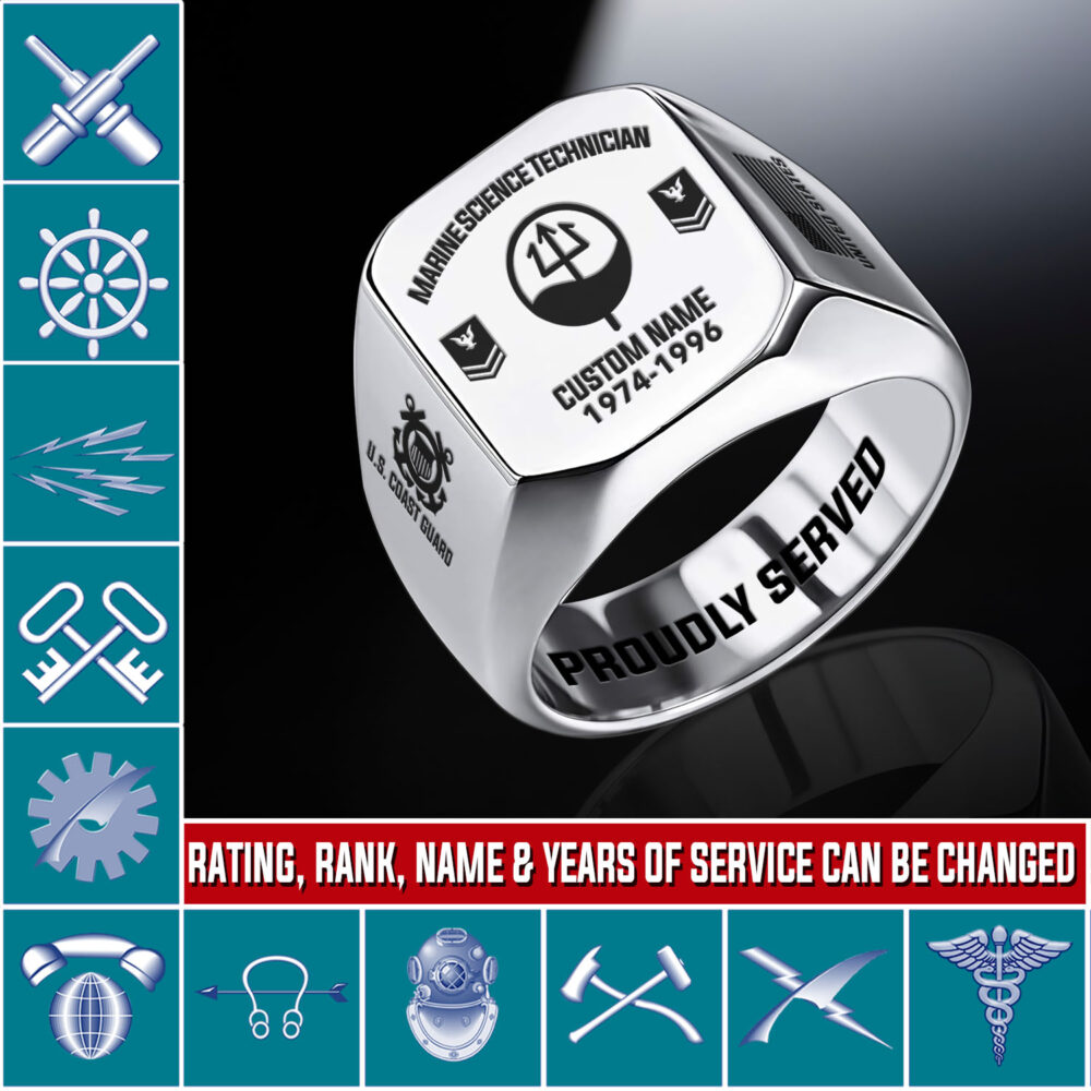 Coast Guard Rating, Born Ready - Engraved Men's Ring