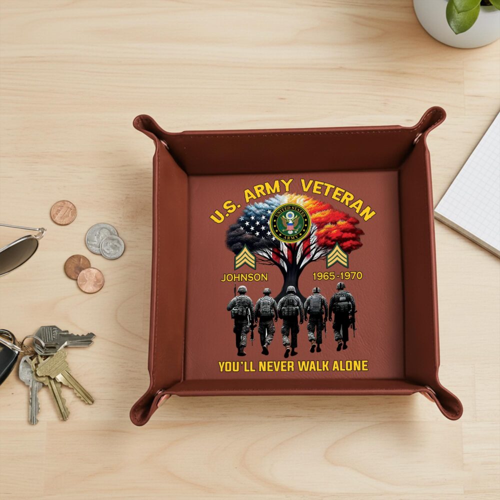 US Army, W 2 Army Chief Warrant Officer 2 - Personalized Leather Valet Tray - Image 2