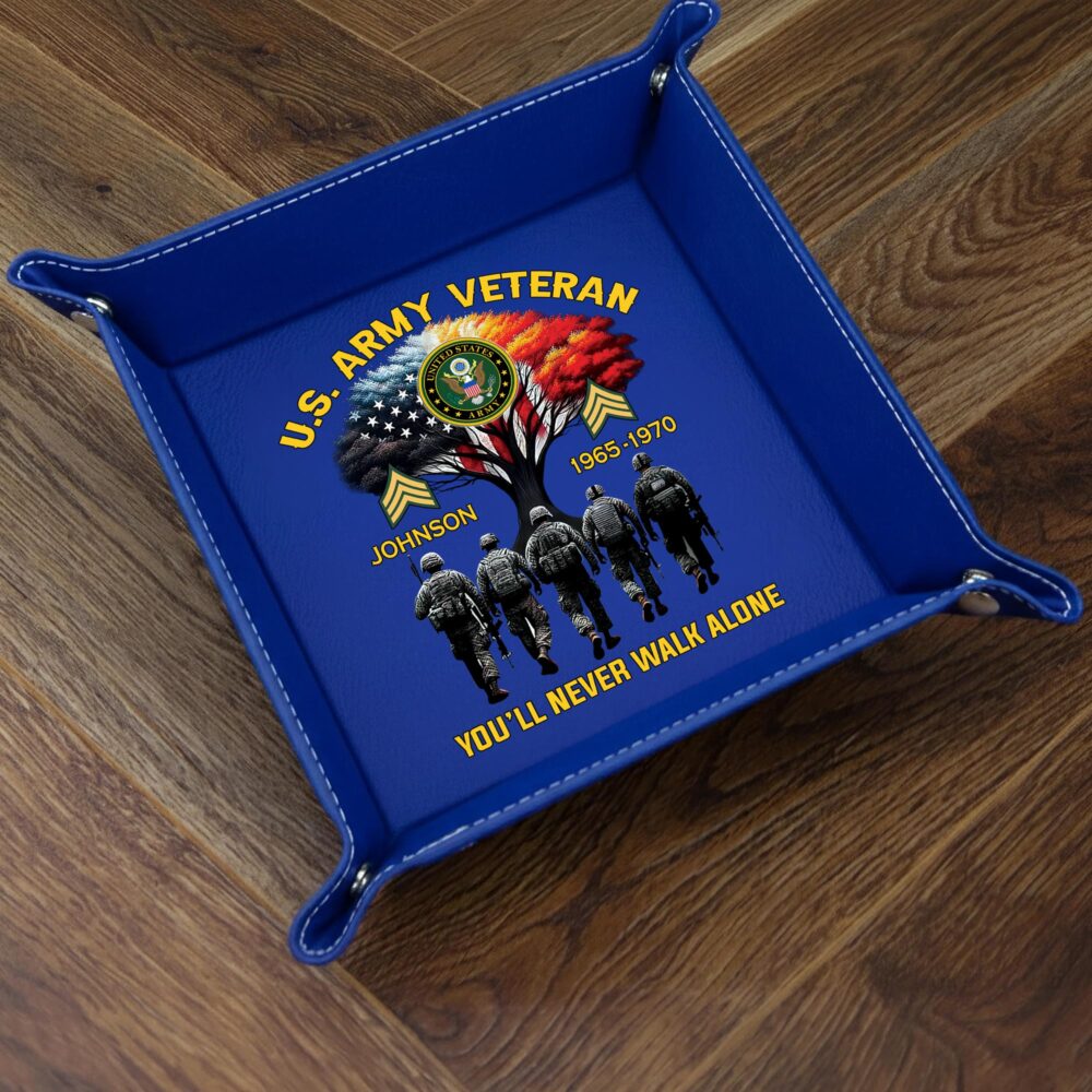 US Army, W 2 Army Chief Warrant Officer 2 - Personalized Leather Valet Tray - Image 3