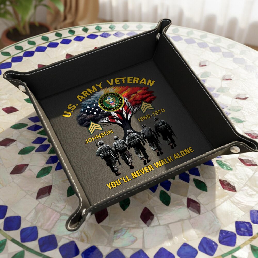 US Army, W 2 Army Chief Warrant Officer 2 - Personalized Leather Valet Tray - Image 5