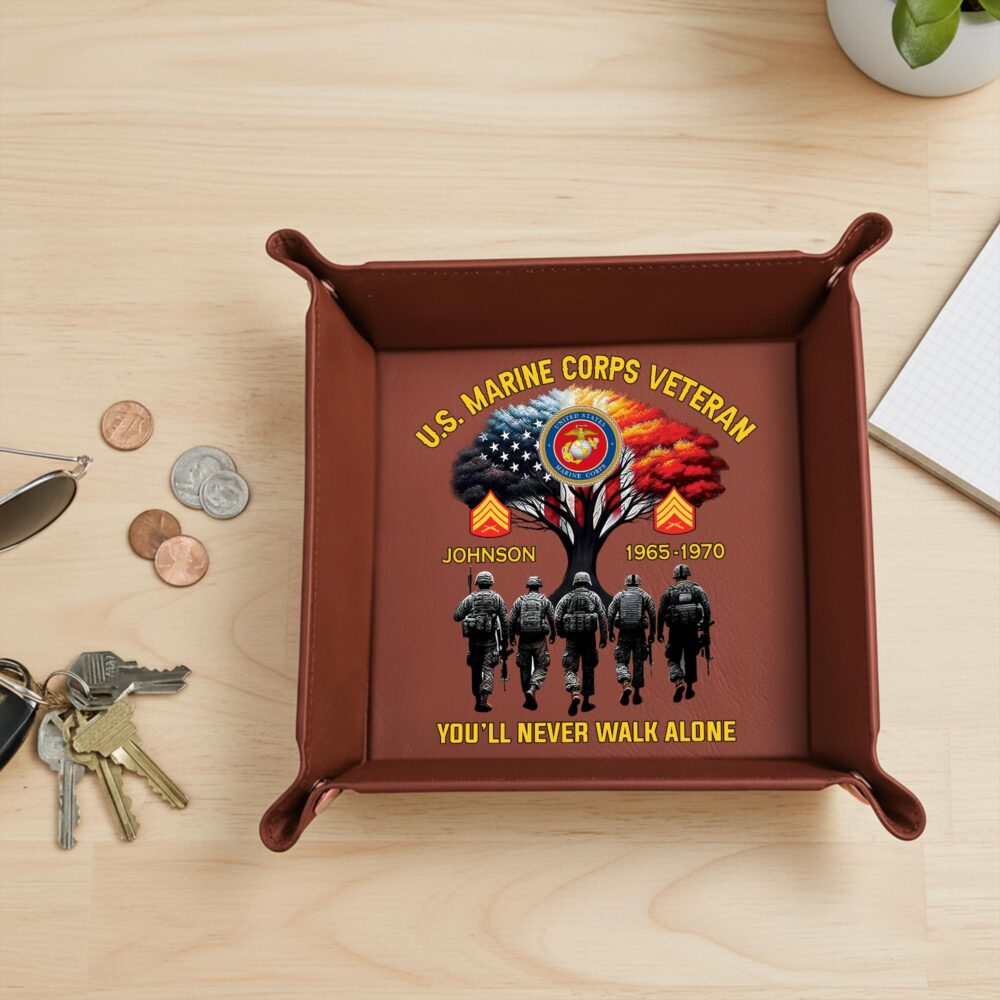 US Marine Corps, O 4 Marines Major - Personalized Leather Valet Tray - Image 2
