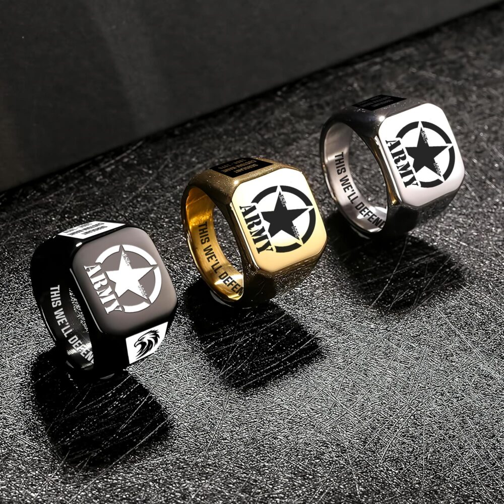 US Army, E 9 Army Sergeant Major - Engraved Men's Ring - Image 7