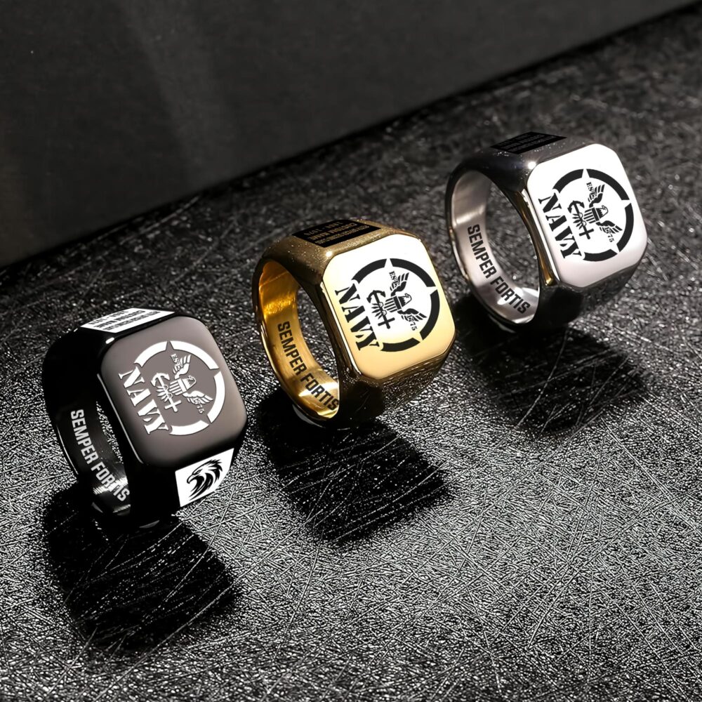 US Navy, Proud To Have Served - Engraved Men's Ring - Image 7