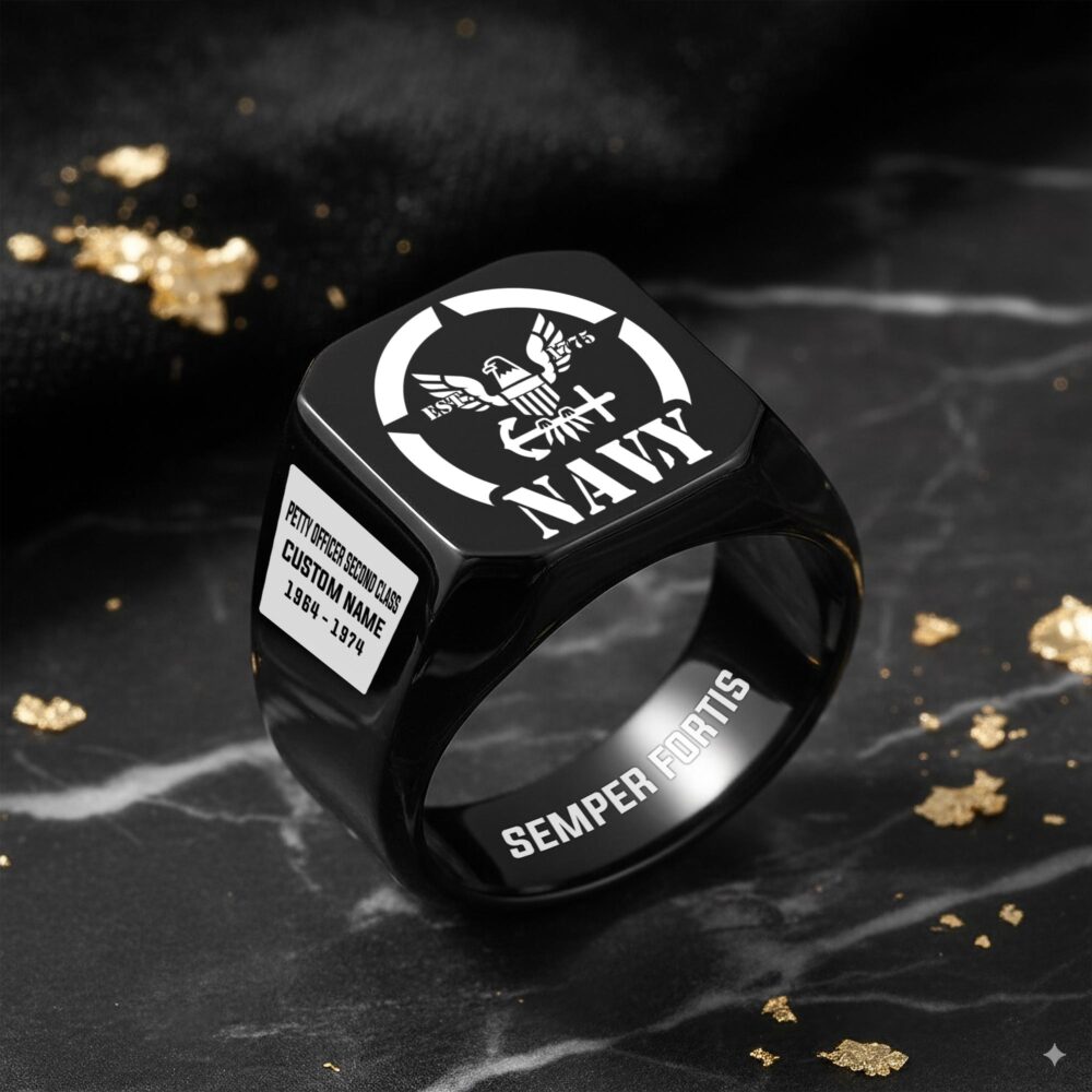 US Navy, Proud To Have Served - Engraved Men's Ring - Image 8