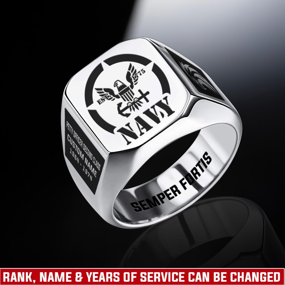 US Navy, Proud To Have Served - Engraved Men's Ring