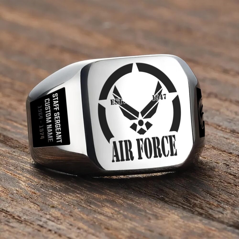 US Air Force , O 4 Air Force Major - Engraved Men's Ring - Image 3