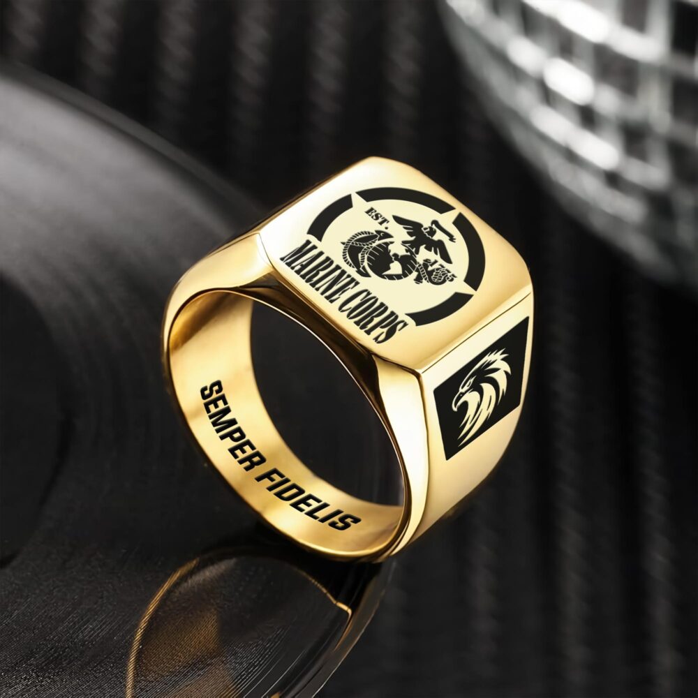 US Marine Corps, Freedom Isn't Free - Engraved Men's Ring - Image 2