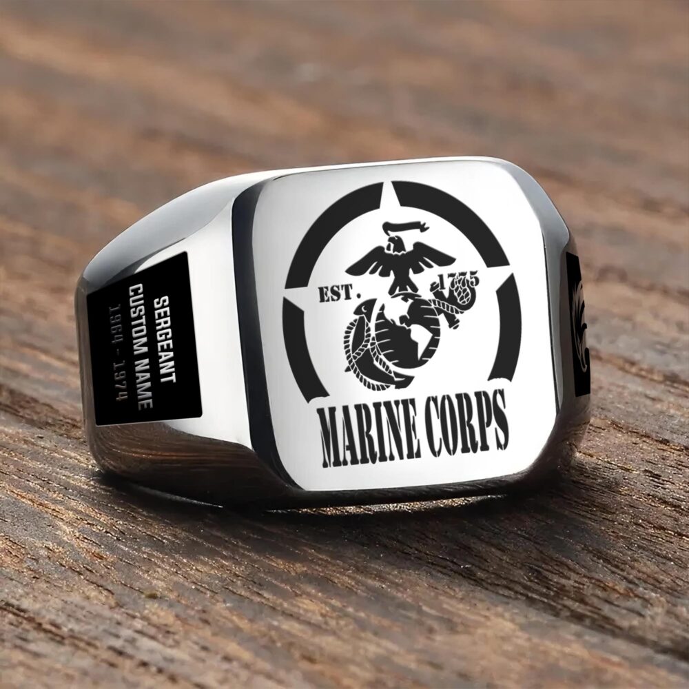 US Marine Corps, Freedom Isn't Free - Engraved Men's Ring - Image 3