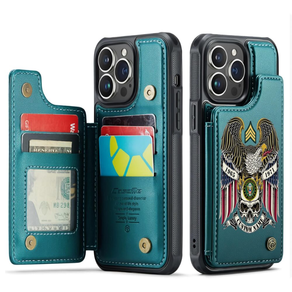 US Army, No One Fights Alone - Leather Flip Phone Case - Image 5