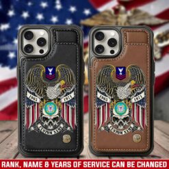 US Coast Guard, American By Birth, Veteran By Choice - Leather Flip Phone Case