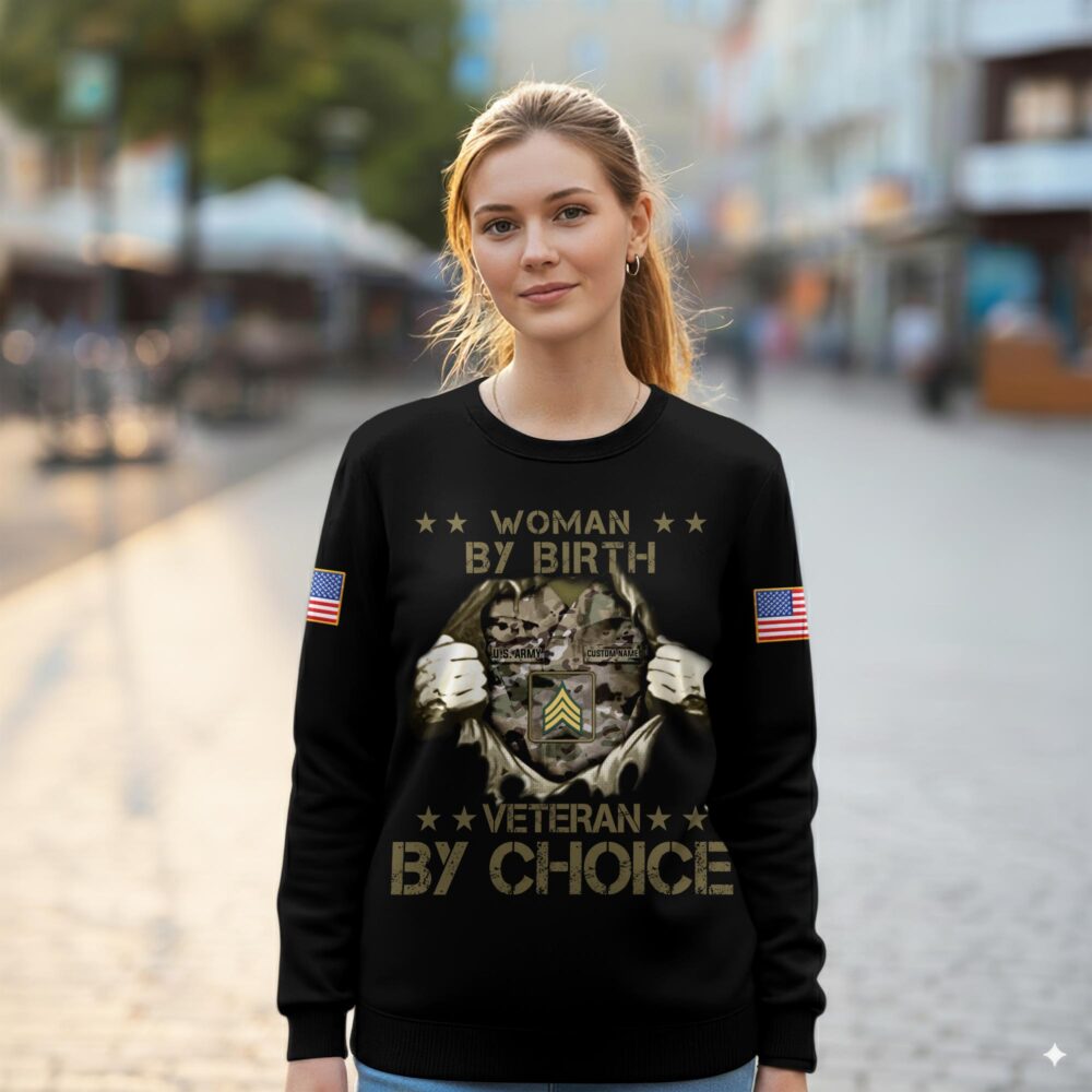 US Army, American By Birth, Veteran By Choice - Women Sweatshirt - Image 2