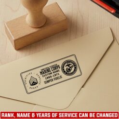 US Marine Corps, Freedom Over Fear - Personalized Military Wooden Stamp