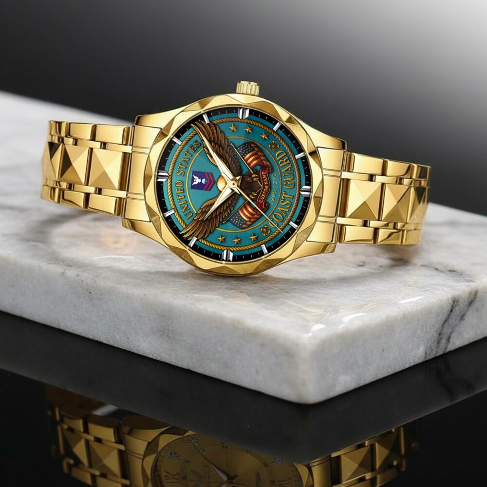 US Coast Guard, Thank a Veteran - Diamond-Cut Bezel Watch - Image 2