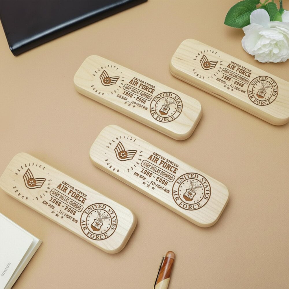 US Air Force, Defender of Freedom - Engraved Maple Fountain Pen - Image 3