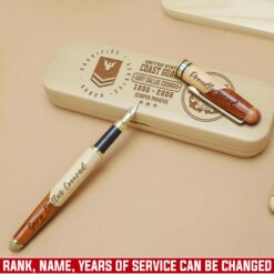 US Coast Guard, Lest We Forget - Engraved Wooden Ballpoint Pen