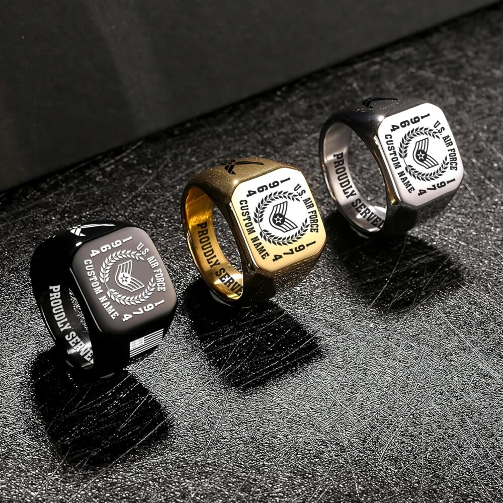 US Air Force , Served With Pride - Engraved Men's Ring - Image 7