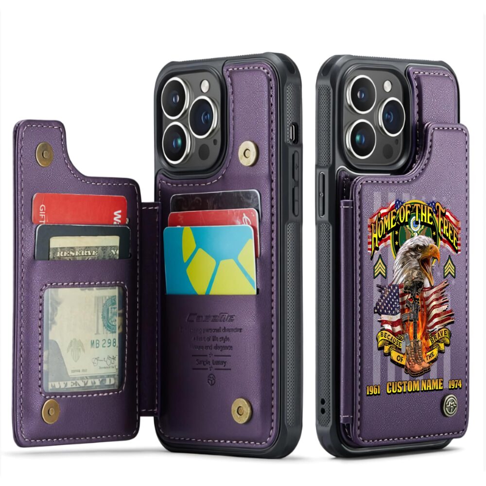 US Army, Defender of Freedom - Leather Flip Phone Case - Image 6