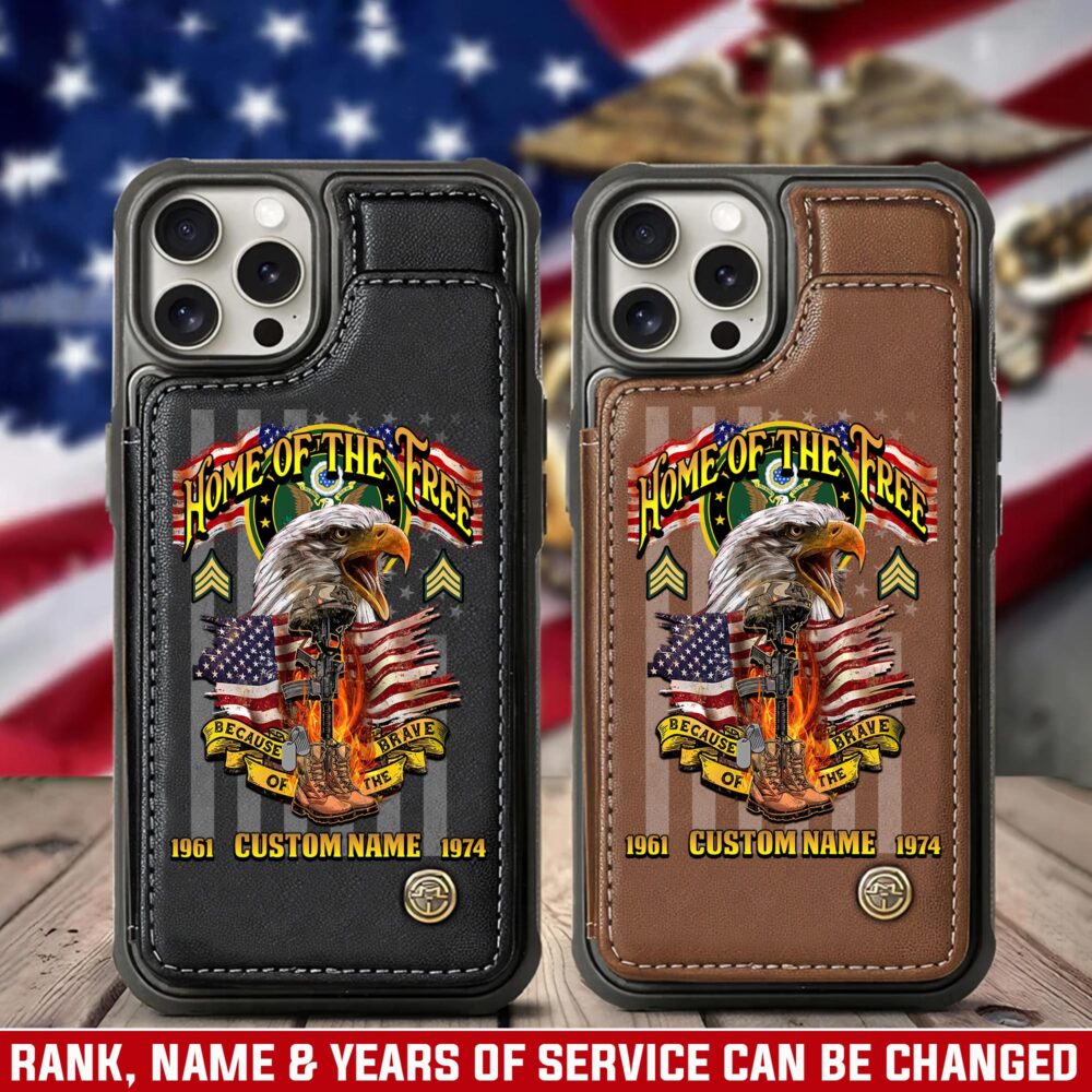 US Army, Defender of Freedom - Leather Flip Phone Case