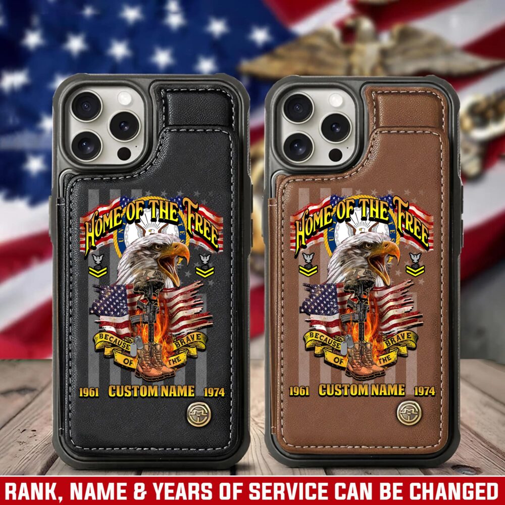 US Navy, No One Fights Alone - Leather Flip Phone Case
