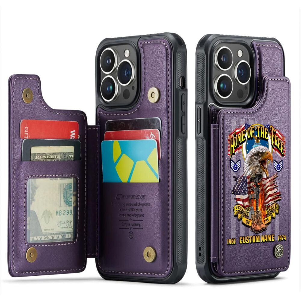 US Air Force , E 2 Air Force Airman - Leather Flip Phone Case - Image 6