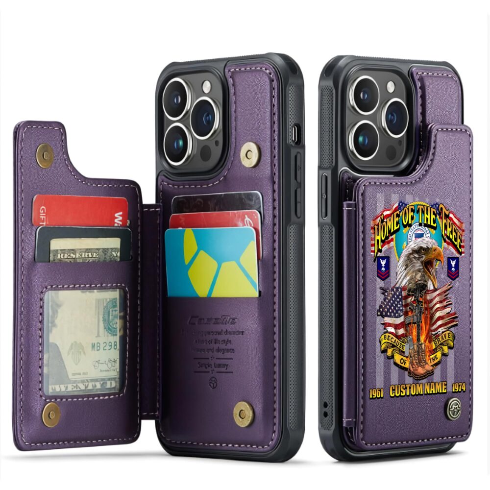 US Coast Guard, Once A Coastie, Always A Coastie - Leather Flip Phone Case - Image 6