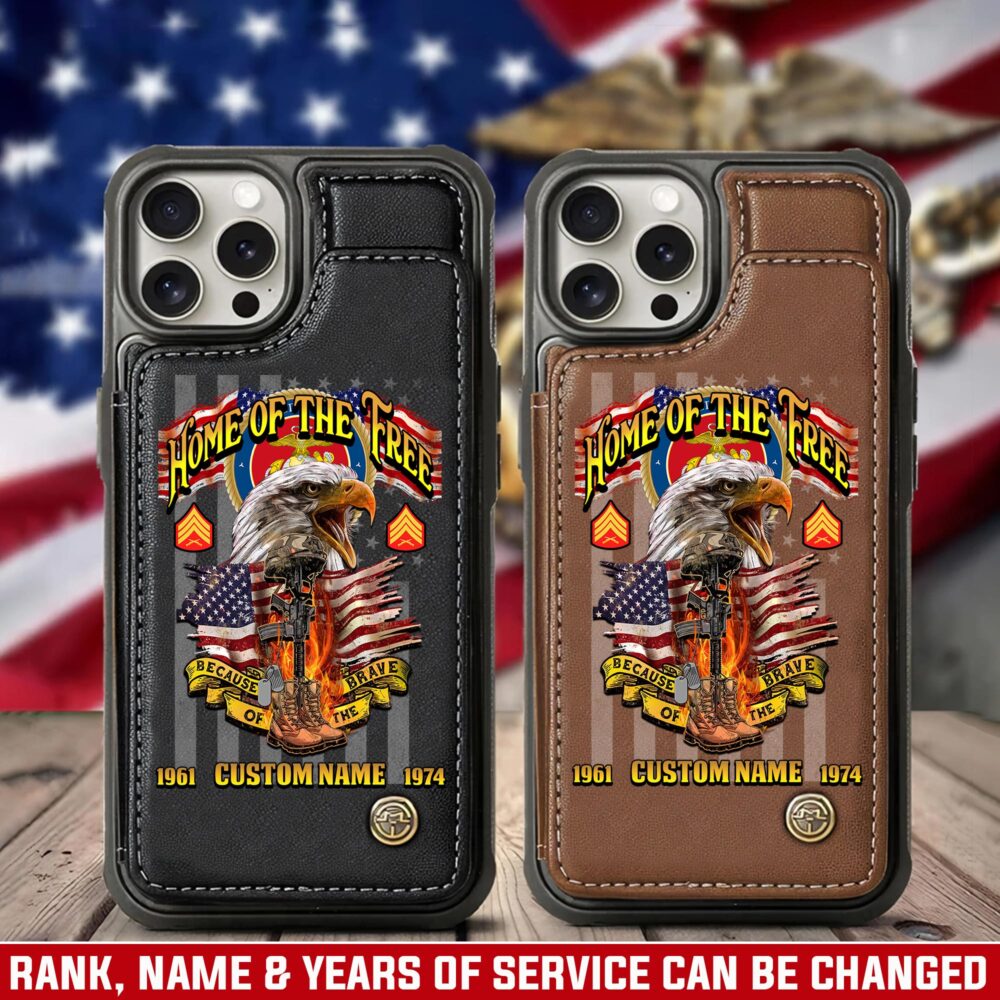 US Marine Corps, Duty, Honor, Country - Leather Flip Phone Case