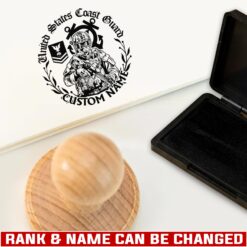 US Coast Guard, No One Gets Left Behind - Personalized Military Wooden Stamp