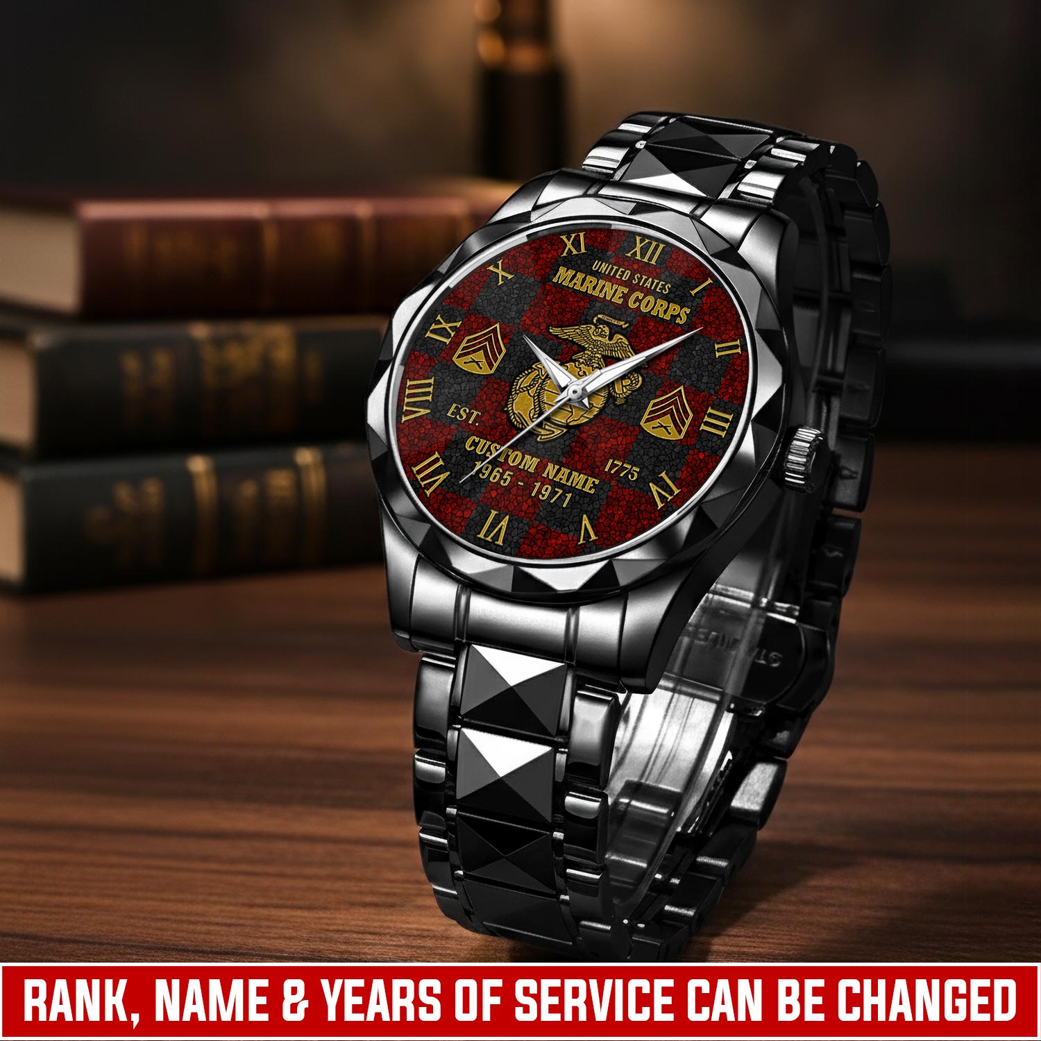 US Marine Corps, Life And Pride - Diamond-Cut Bezel Watch