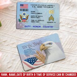 US Army, E 4 Army Corporal - Printed Metal Card