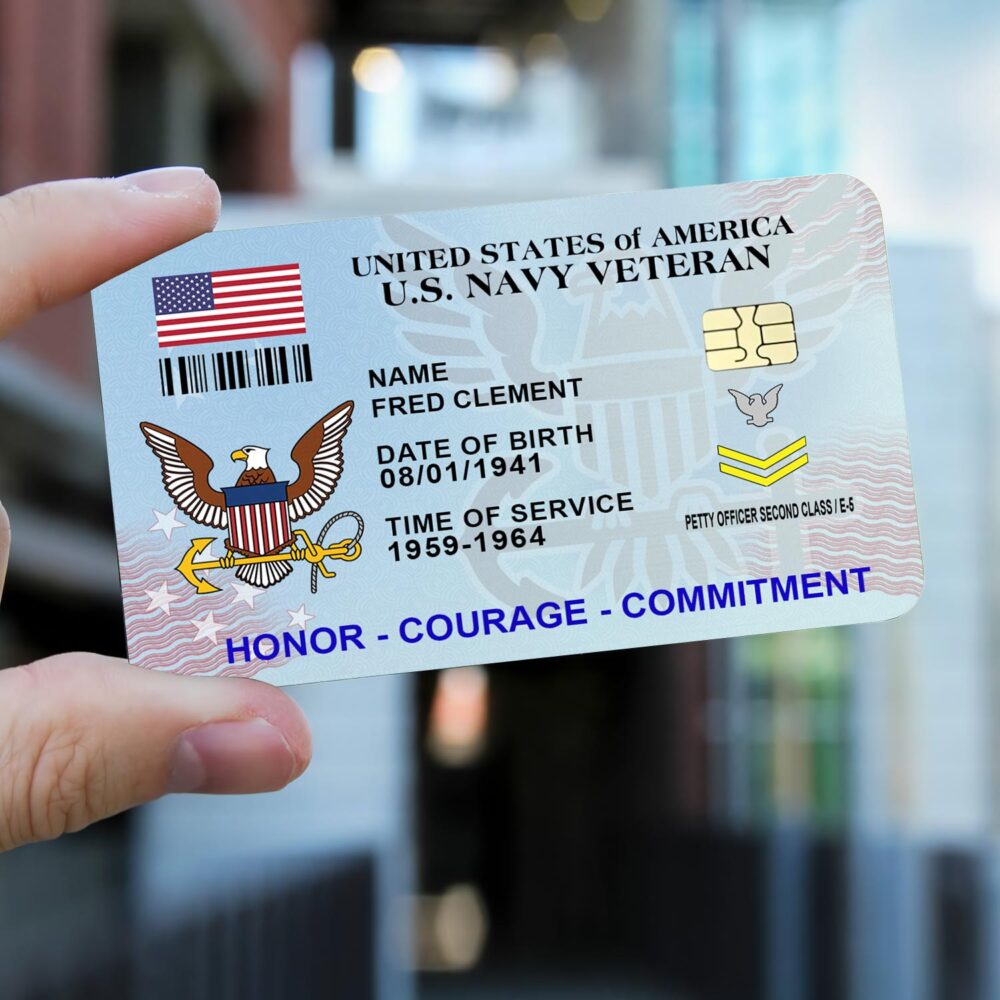 US Navy, E 4 Gold - Printed Metal Card - Image 2