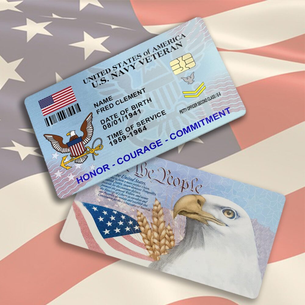US Navy, E 4 Gold - Printed Metal Card - Image 3