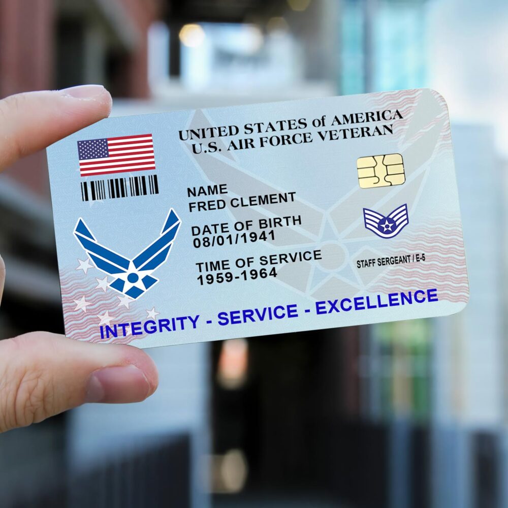 US Air Force , Honor, Duty, Service - Printed Metal Card - Image 2