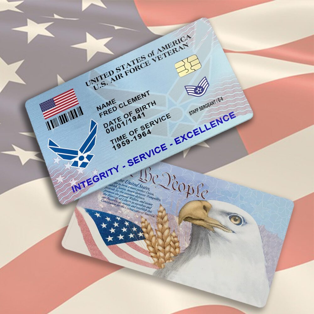 US Air Force , Honor, Duty, Service - Printed Metal Card - Image 3