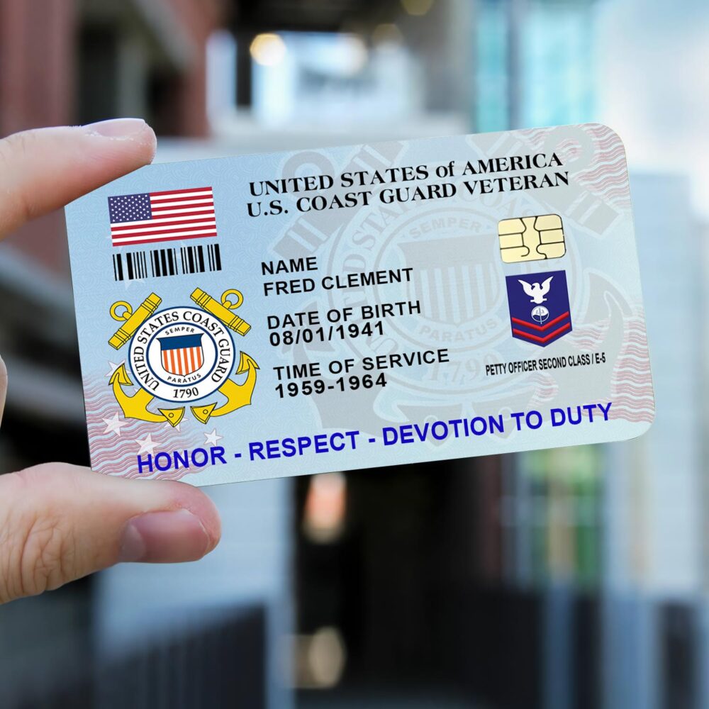 US Coast Guard, Born Ready - Printed Metal Card - Image 2