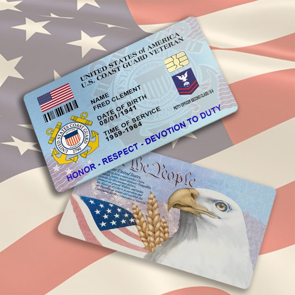 US Coast Guard, Born Ready - Printed Metal Card - Image 3