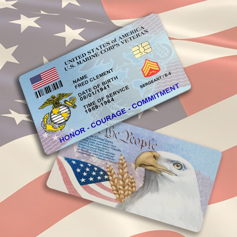 US Marine Corps, Always Remember, Never Forget - Printed Metal Card - Image 3