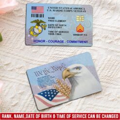 US Marine Corps, Always Remember, Never Forget - Printed Metal Card