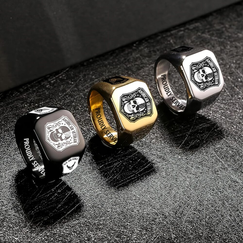 US Air Force , No One Gets Left Behind - Engraved Men's Ring - Image 7