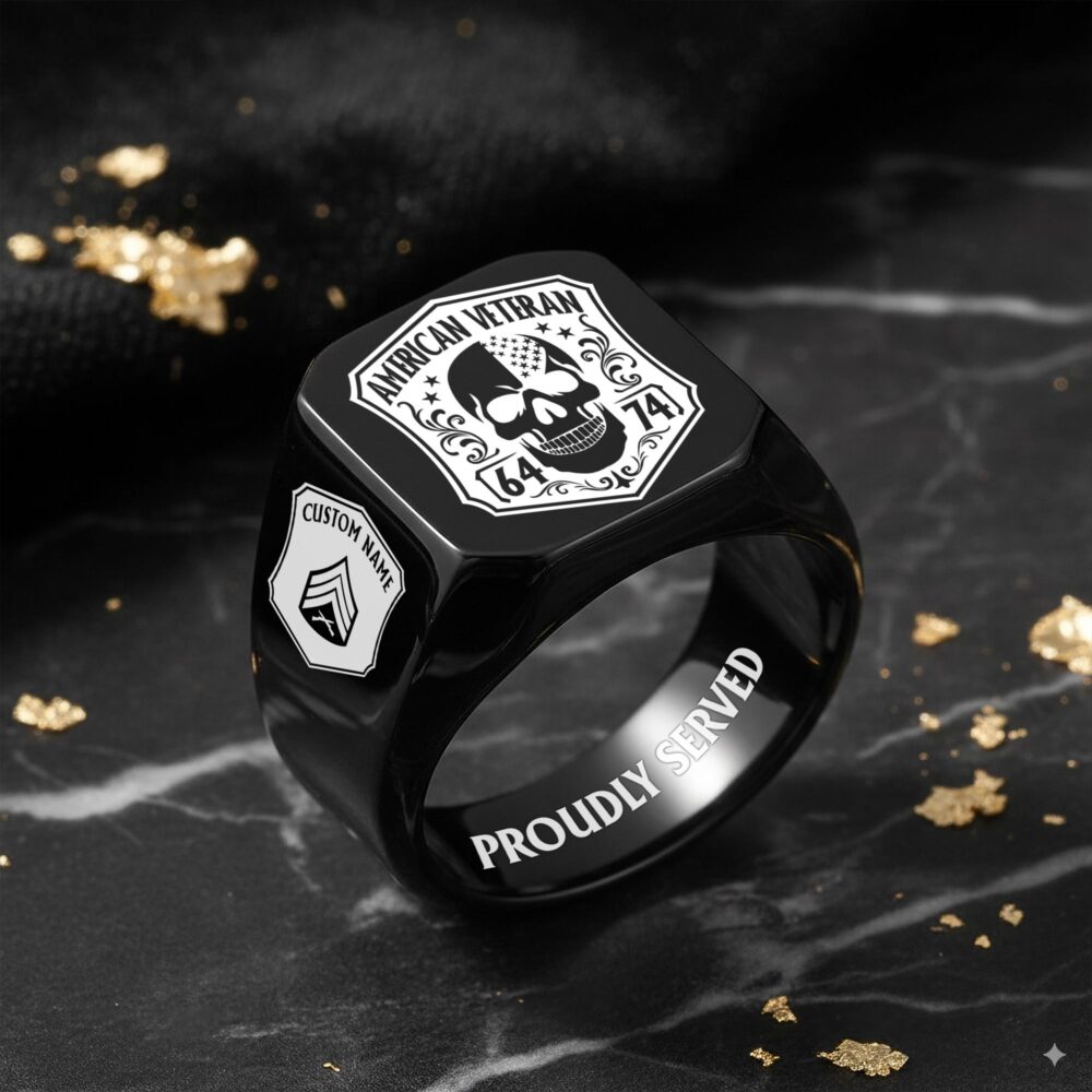 US Marine Corps, Duty, Honor, Country - Engraved Men's Ring - Image 8
